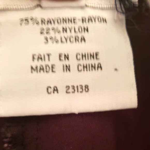 BGN Navy Blue Rayon Nylon Lycra Dress Pant Stitch Floral Ankle Cuffs Woman 7 - Picture 7 of 7